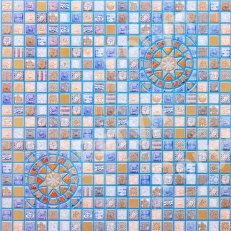 Декоративная панель Мозаика Медальон Синий